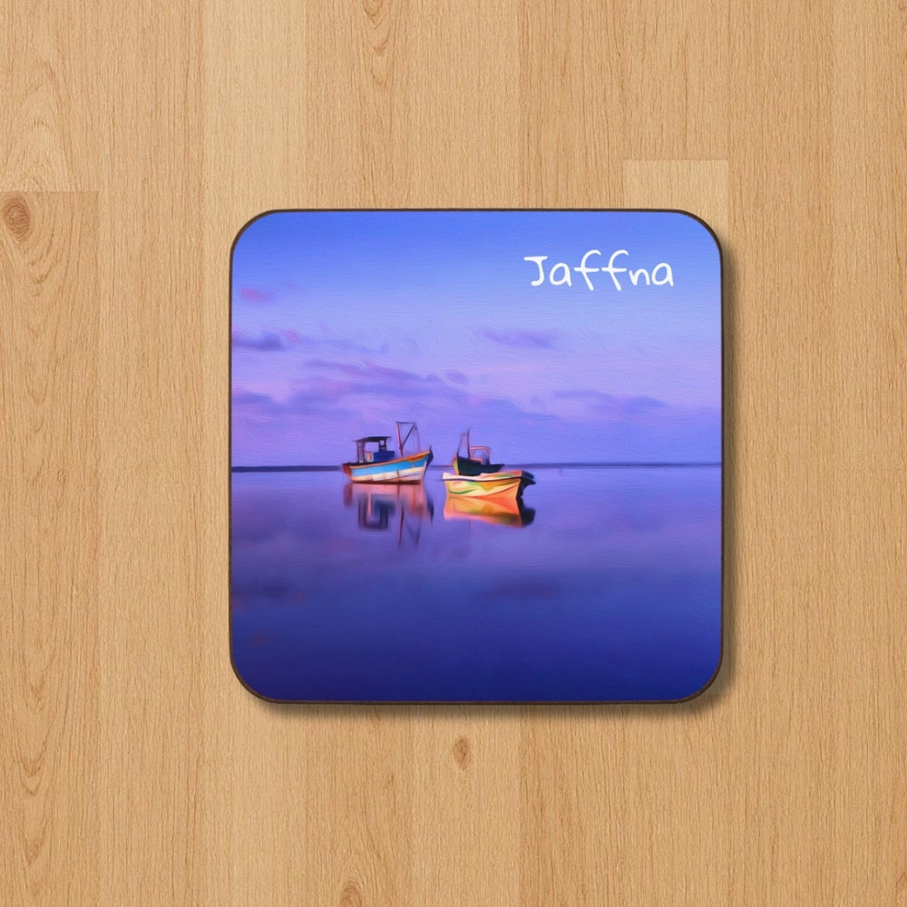 Jaffna, Sri Lanka | Tranquil Fishing Boats at Dusk | Original Series Hardboard Coaster
