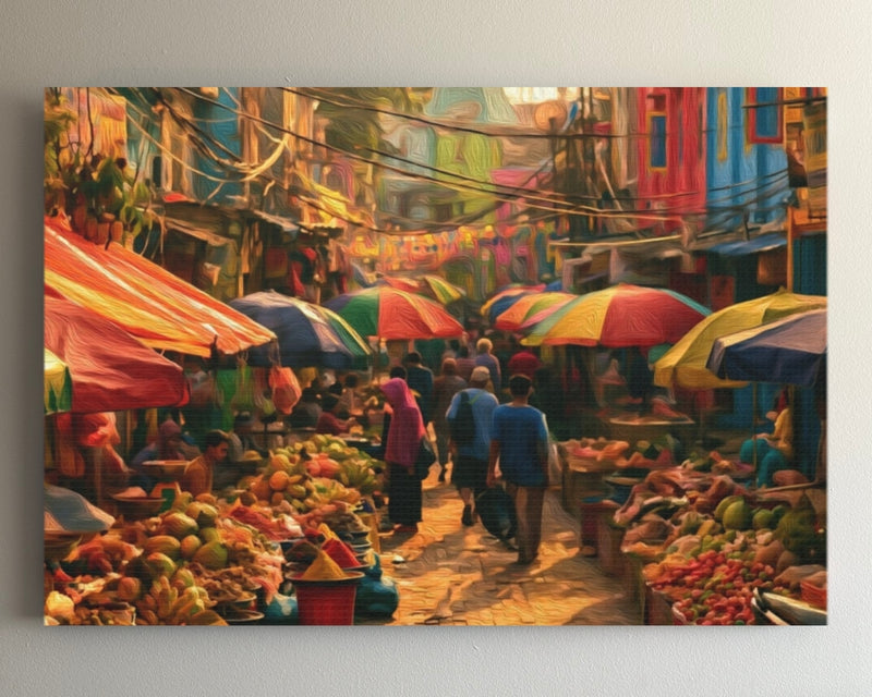Bustling Street Market Scene — Jakarta, Indonesia