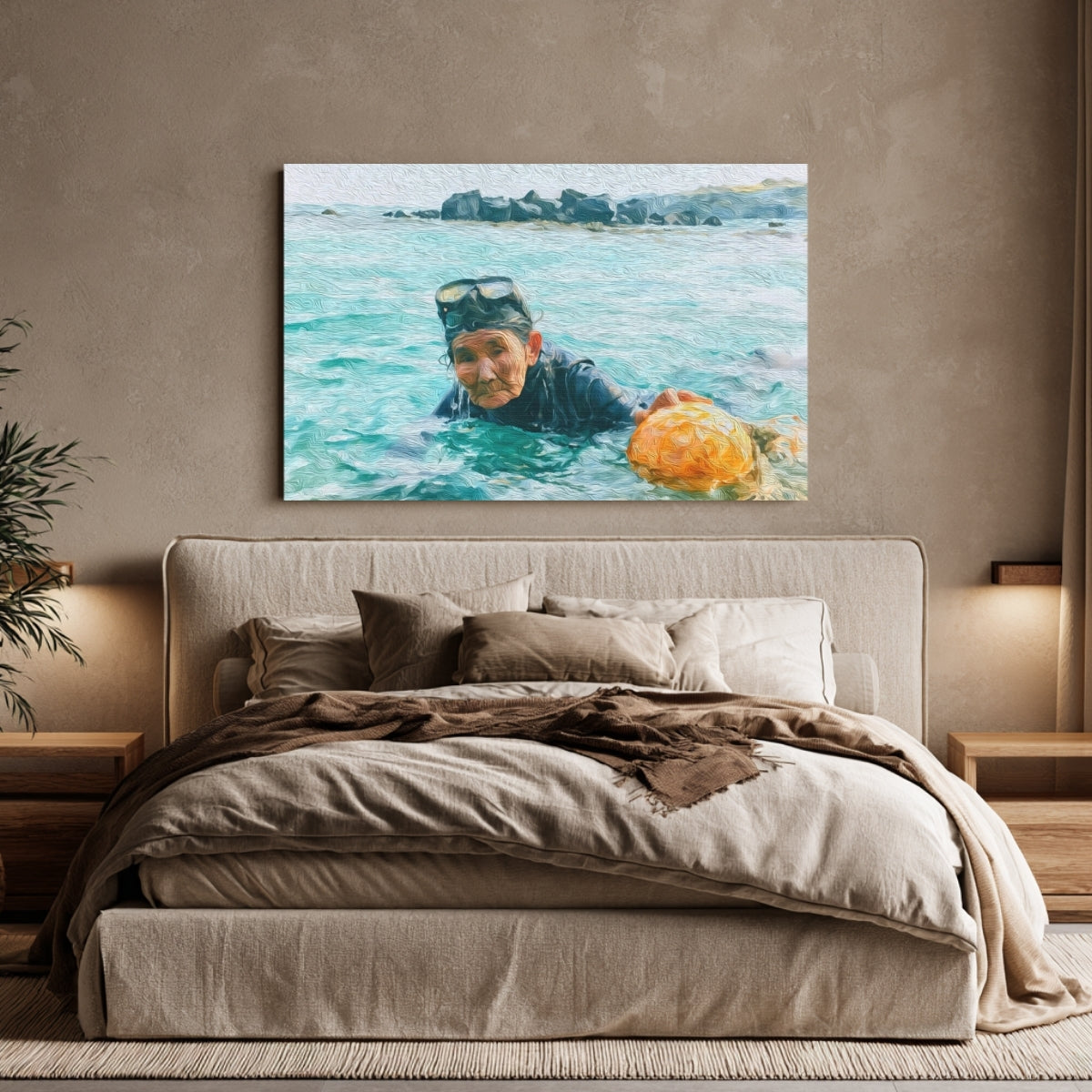 Jeju Haenyeo Diver Emerging Sea — Jeju Island, South Korea, view 4