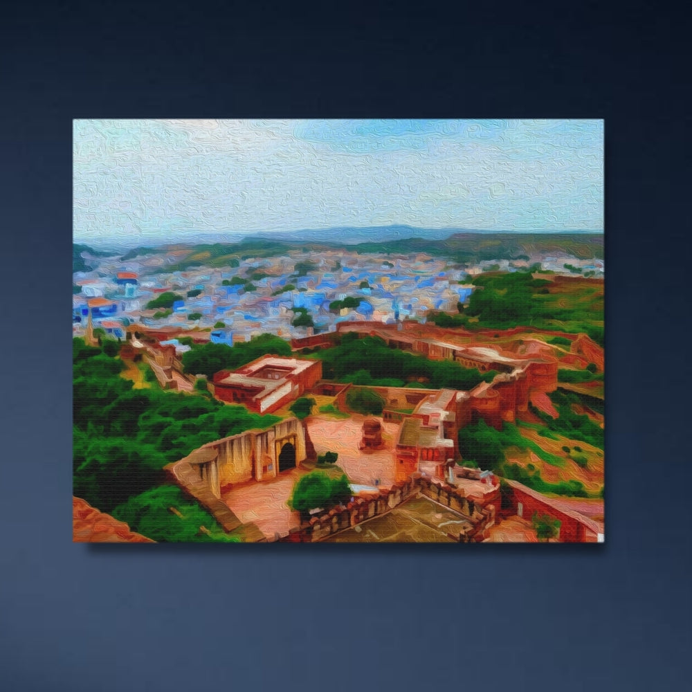 Jodhpur, India | Blue City Fort View | Original Series Gallery Canvas detail