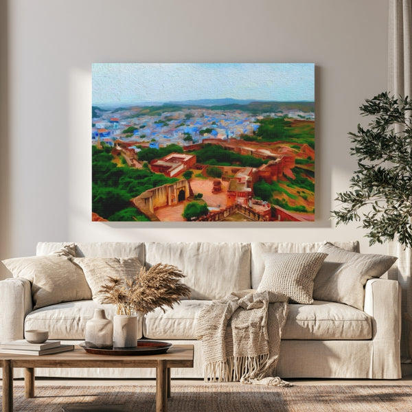 Jodhpur, India | Mehrangarh Fort Aerial View | Original Series Gallery Canvas