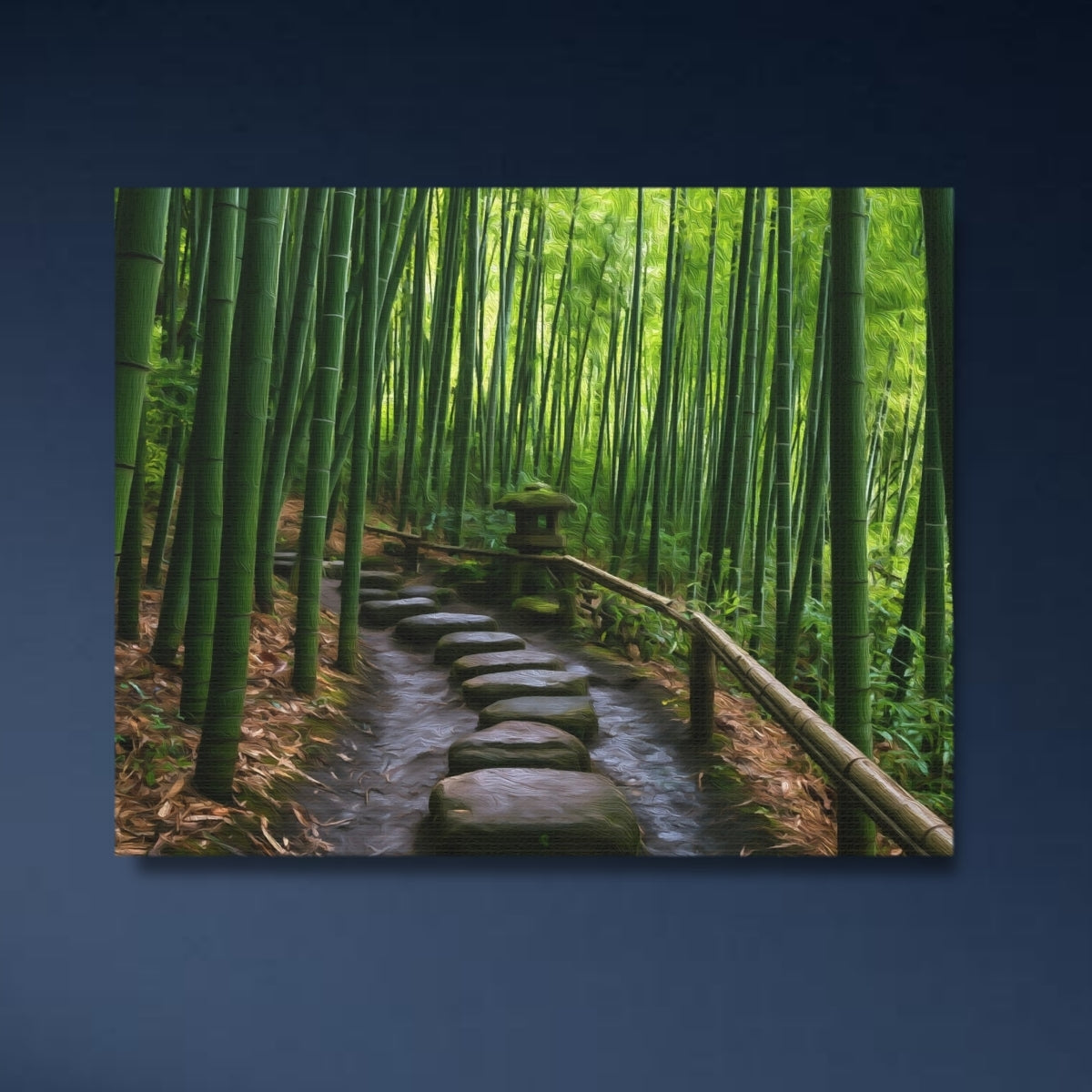 Bamboo Grove Stone Path — Kamakura, Japan, close-up detail