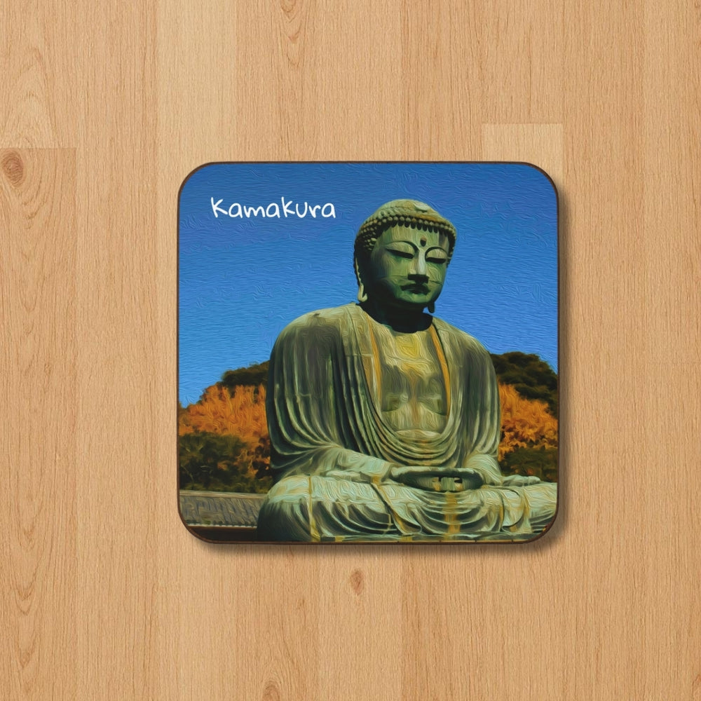 Kamakura, Japan | Great Buddha of Kamakura | Original Series Hardboard Coaster