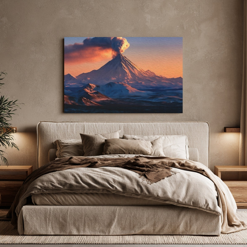 Klyuchevskaya Sopka Eruption At Sunset — Kamchatka Peninsula, Russia, view 6