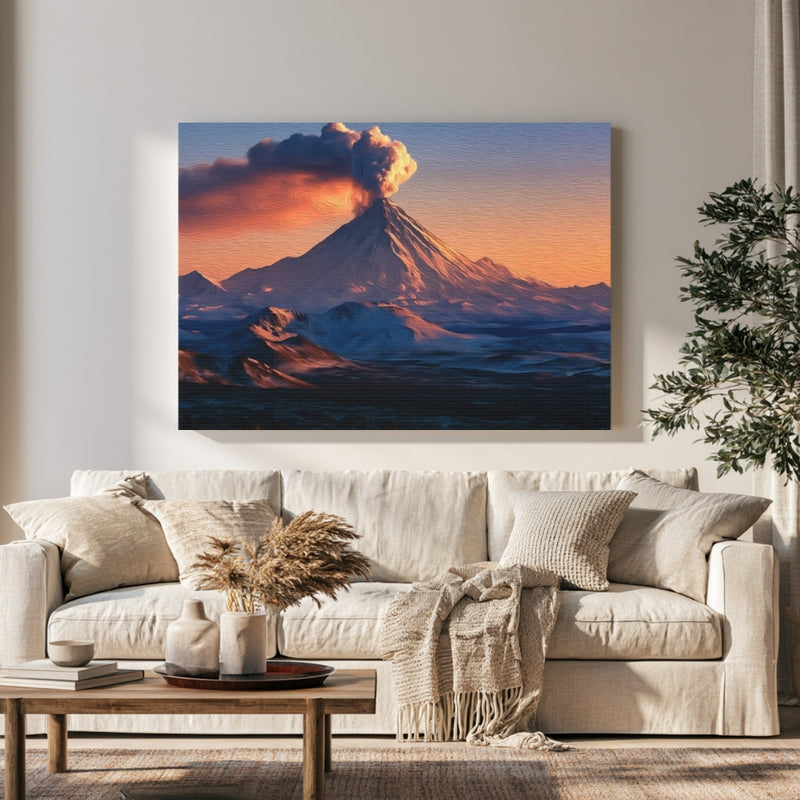 Klyuchevskaya Sopka Eruption At Sunset — Kamchatka Peninsula, Russia, view 1