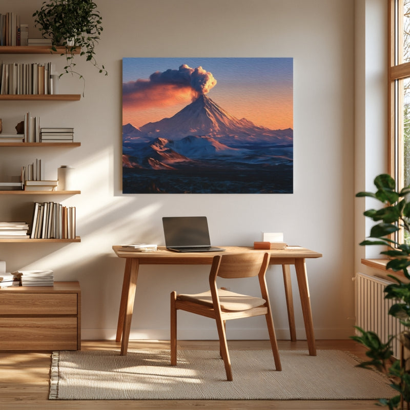 Klyuchevskaya Sopka Eruption At Sunset — Kamchatka Peninsula, Russia, view 4