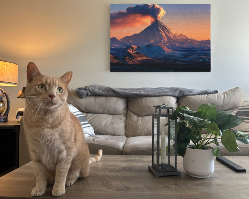 Klyuchevskaya Sopka Eruption At Sunset — Kamchatka Peninsula, Russia, view 2