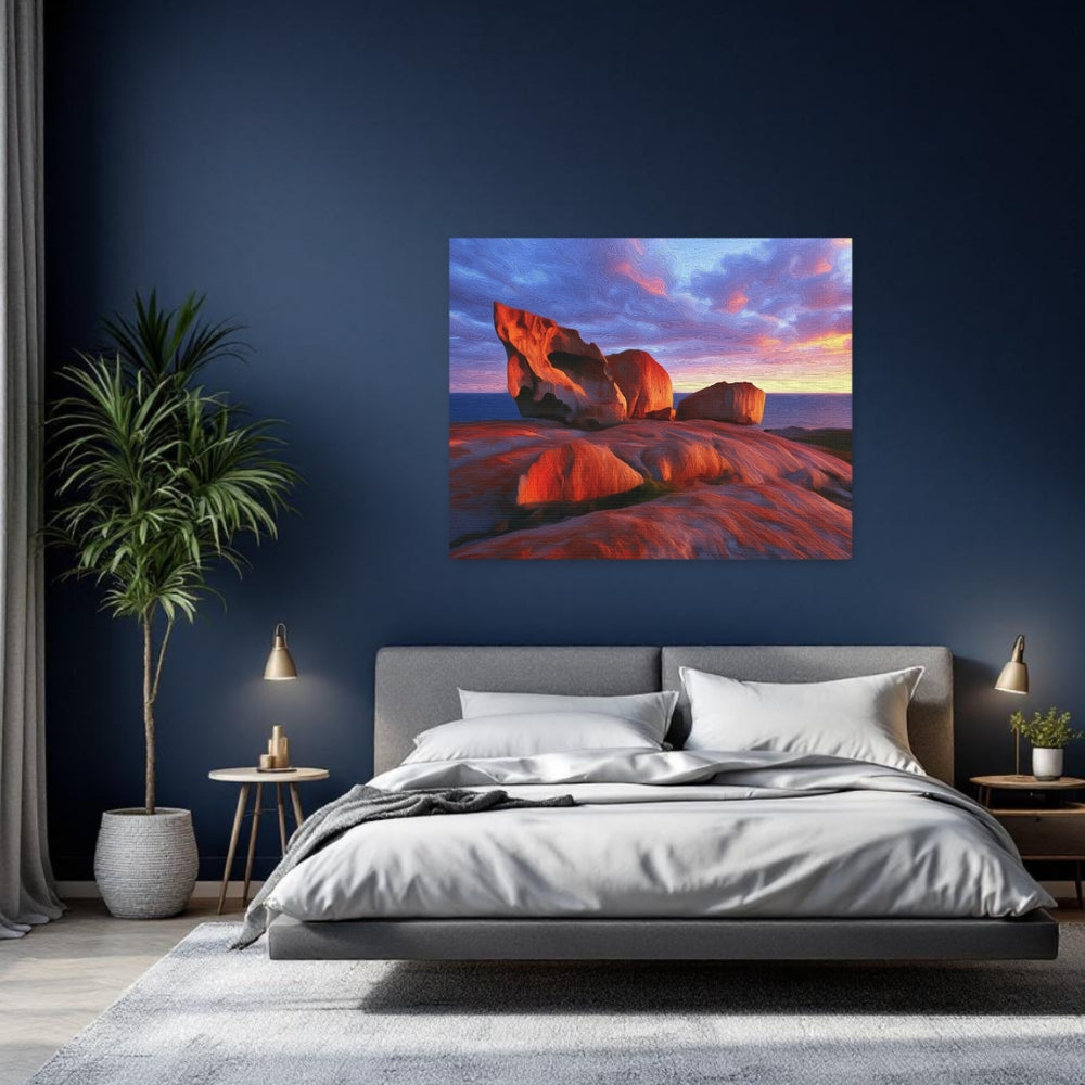 Kangaroo Island, Australia | Remarkable Rocks Coastal Sunset | Original Series Gallery Canvas detail