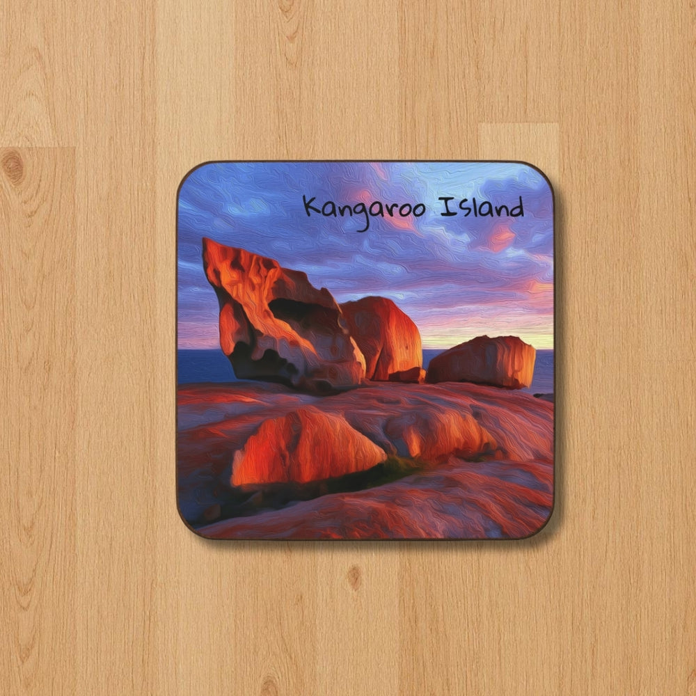 Kangaroo Island, Australia | Remarkable Rocks Coastal Sunset | Original Series Hardboard Coaster