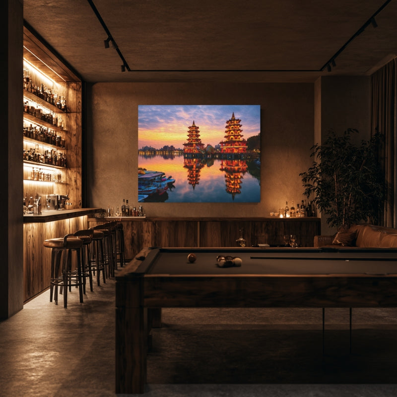 Dragon Tiger Pagodas at Dusk — Kaohsiung, Taiwan, view 7