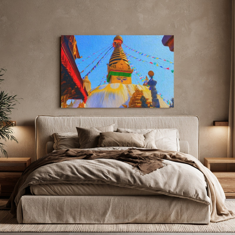 Swayambhunath Stupa Prayer Flags — Kathmandu, Nepal, view 6