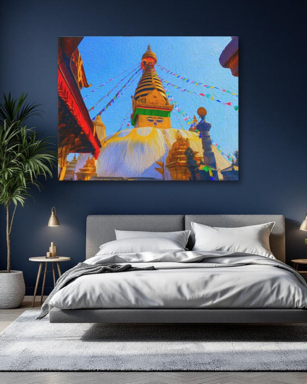 Kathmandu, Nepal | Swayambhunath Stupa Prayer Flags | Original Series Gallery Canvas detail