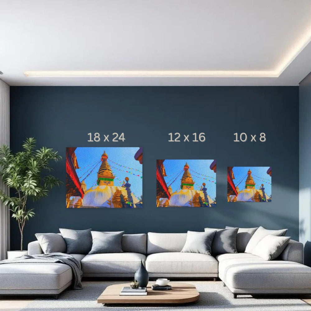 Kathmandu, Nepal | Swayambhunath Stupa Prayer Flags | Original Series Gallery Canvas detail