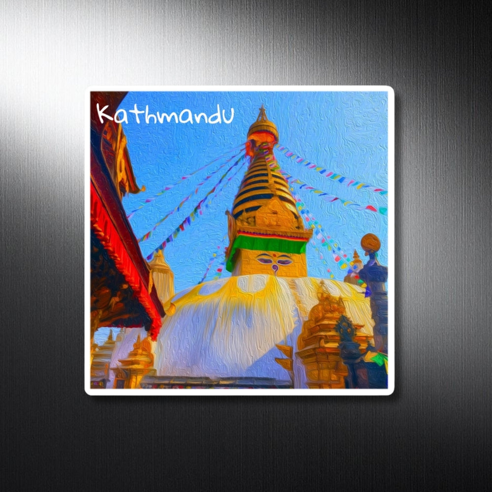 Kathmandu, Nepal | Swayambhunath Stupa Prayer Flags | Original Series Decorative Magnet