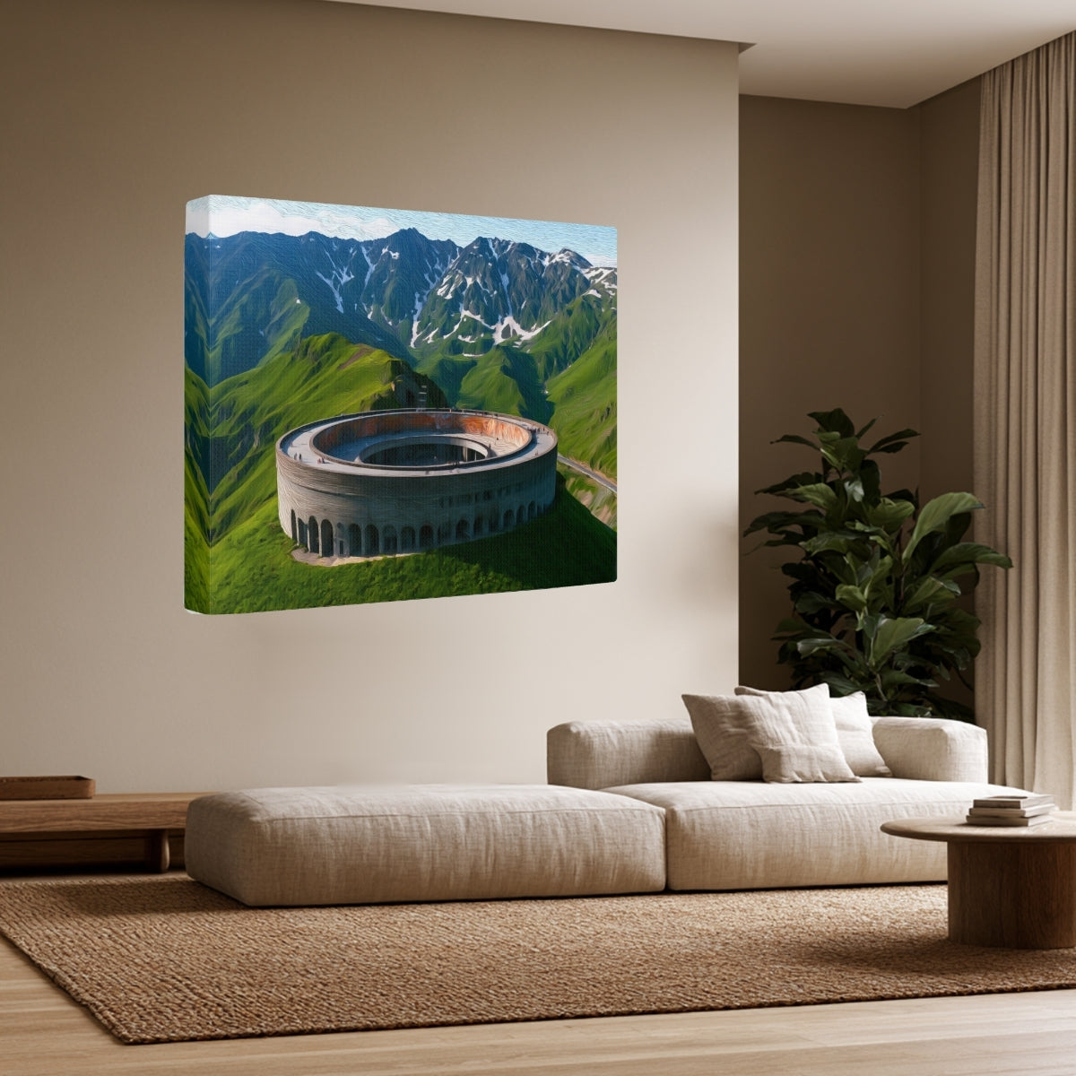 Kazbegi Mountain Amphitheater Monument — Kazbegi, Georgia, view 2