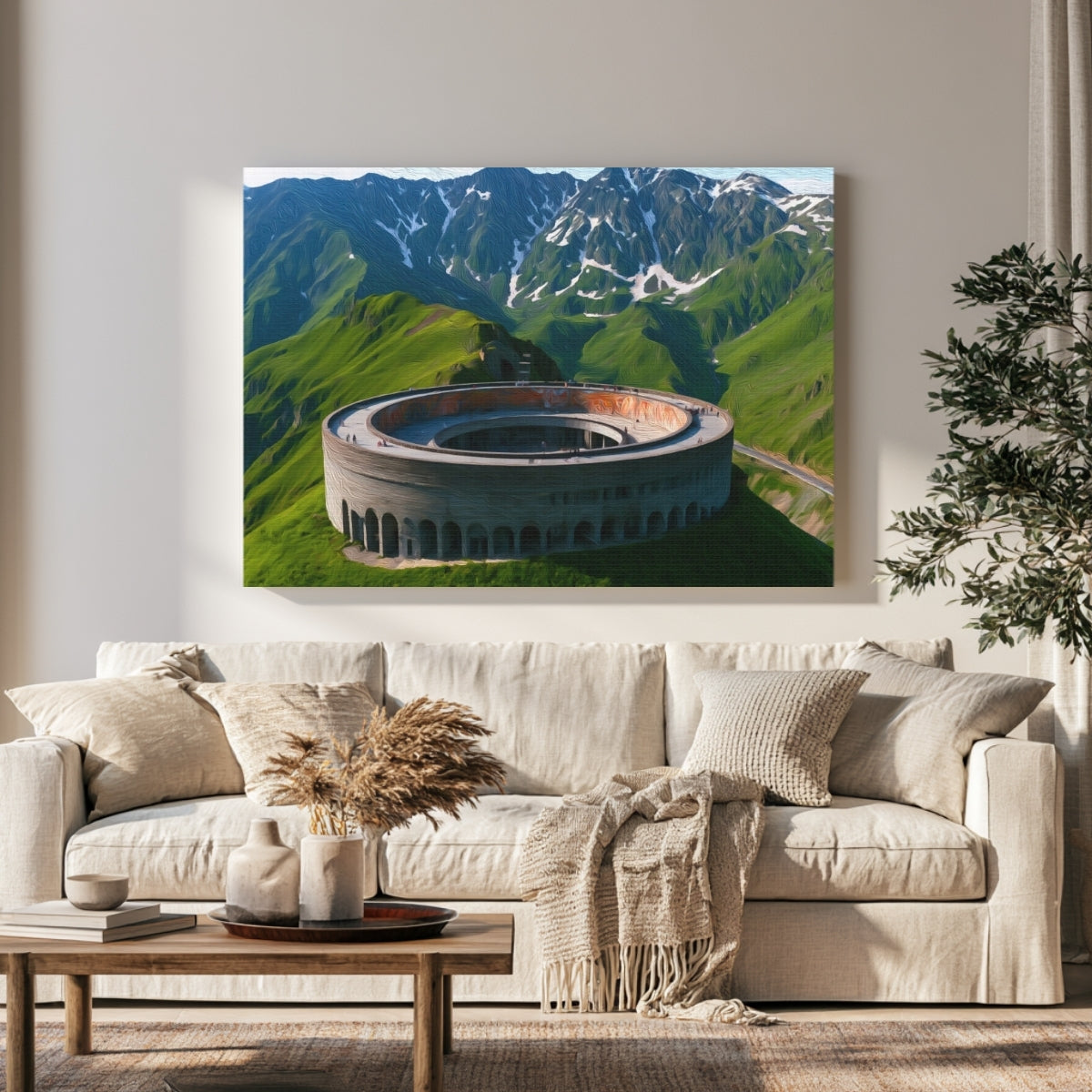 Kazbegi Mountain Amphitheater Monument — Kazbegi, Georgia, view 1