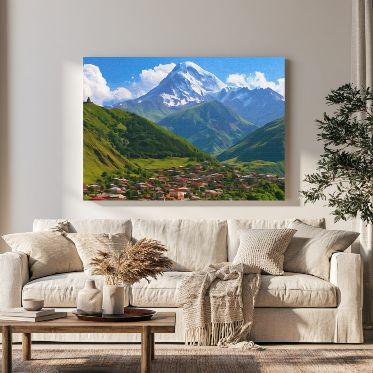 Kazbegi Village Mount Kazbek — Kazbegi, Georgia, view 1