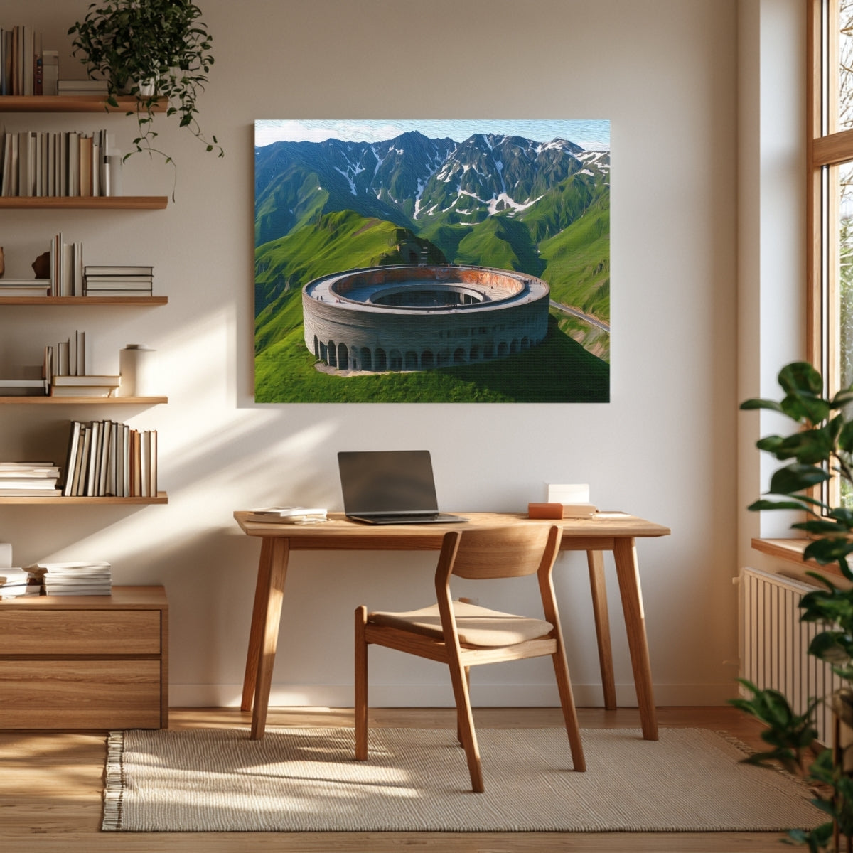 Kazbegi Mountain Amphitheater Monument — Kazbegi, Georgia, view 3