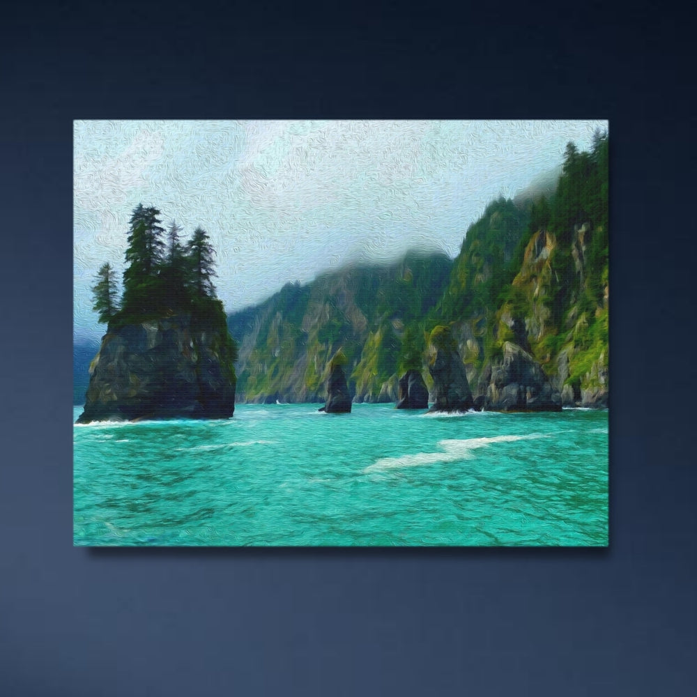 Kenai Fjords, Alaska | Rugged Coastal Fjord Seascape | Original Series Gallery Canvas detail