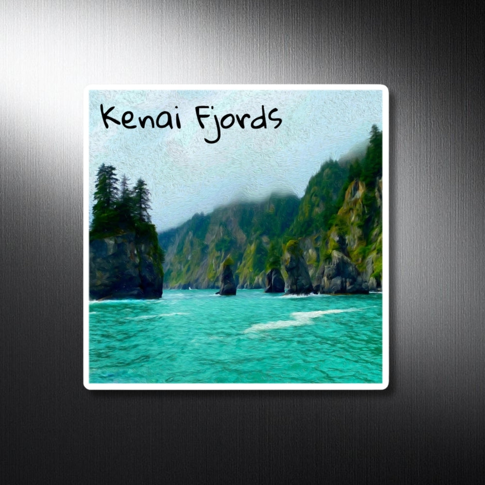 Kenai Fjords, Alaska | Rugged Coastal Fjord Seascape | Original Series Decorative Magnet
