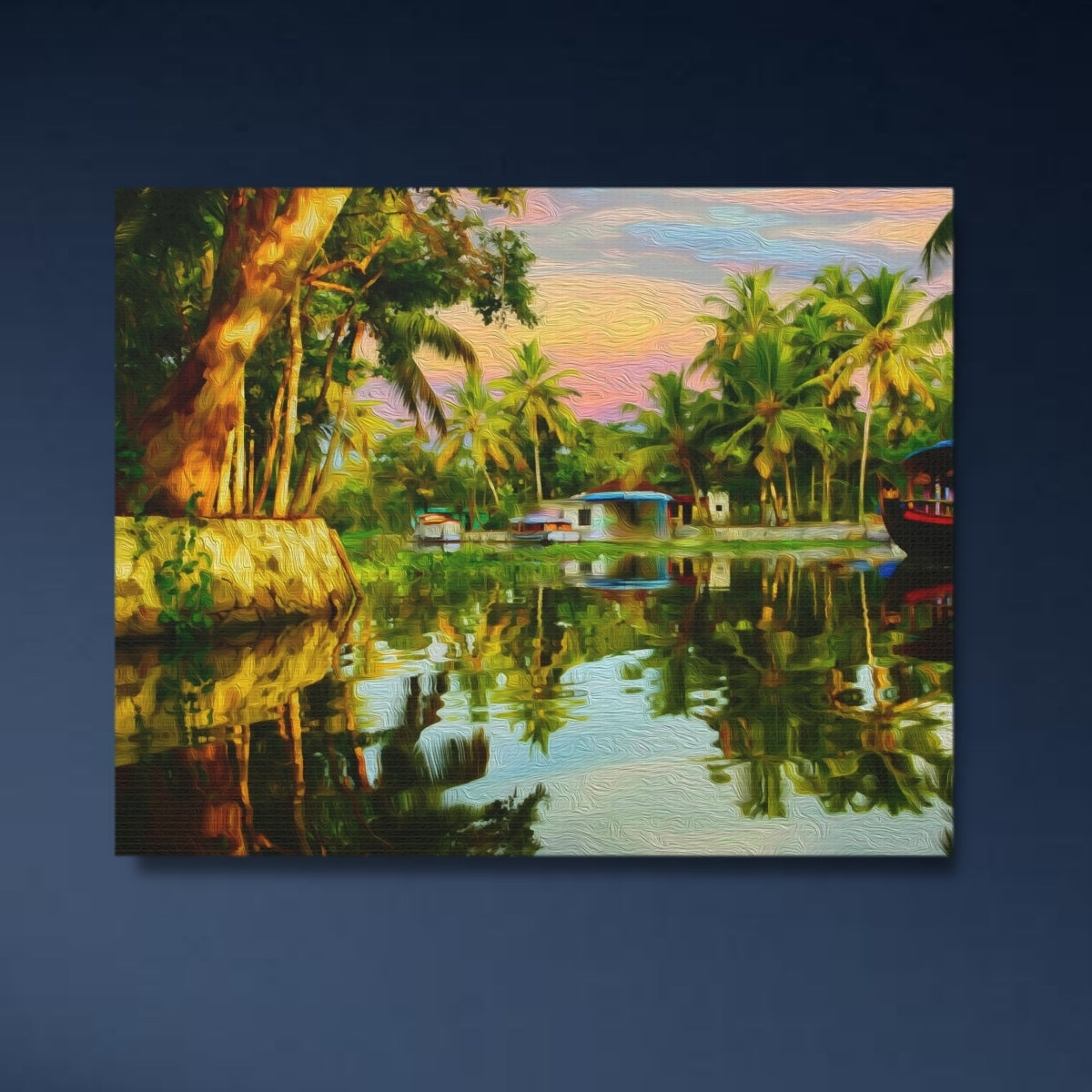 Kerala Backwaters Canal Scene — Kerala Backwaters, India, close-up detail