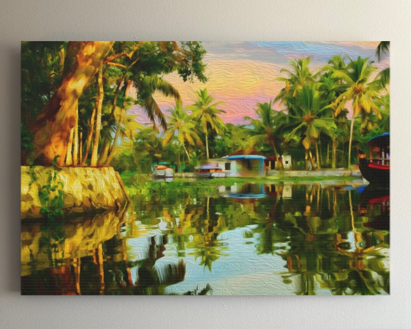 Kerala Backwaters Canal Scene — Kerala Backwaters, India