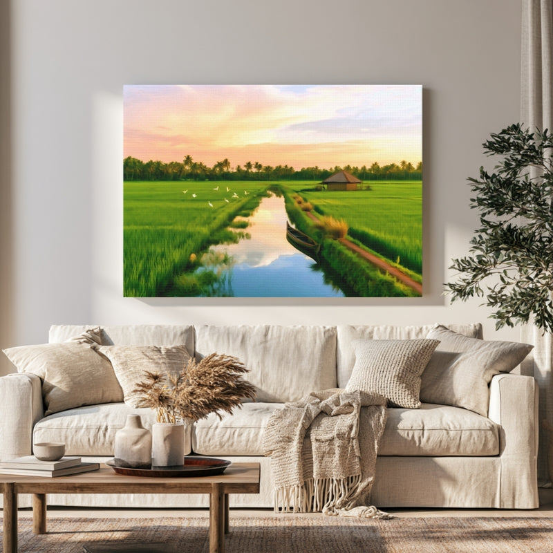 Kerala Backwaters Rice Fields in a room — Kerala Backwaters, India