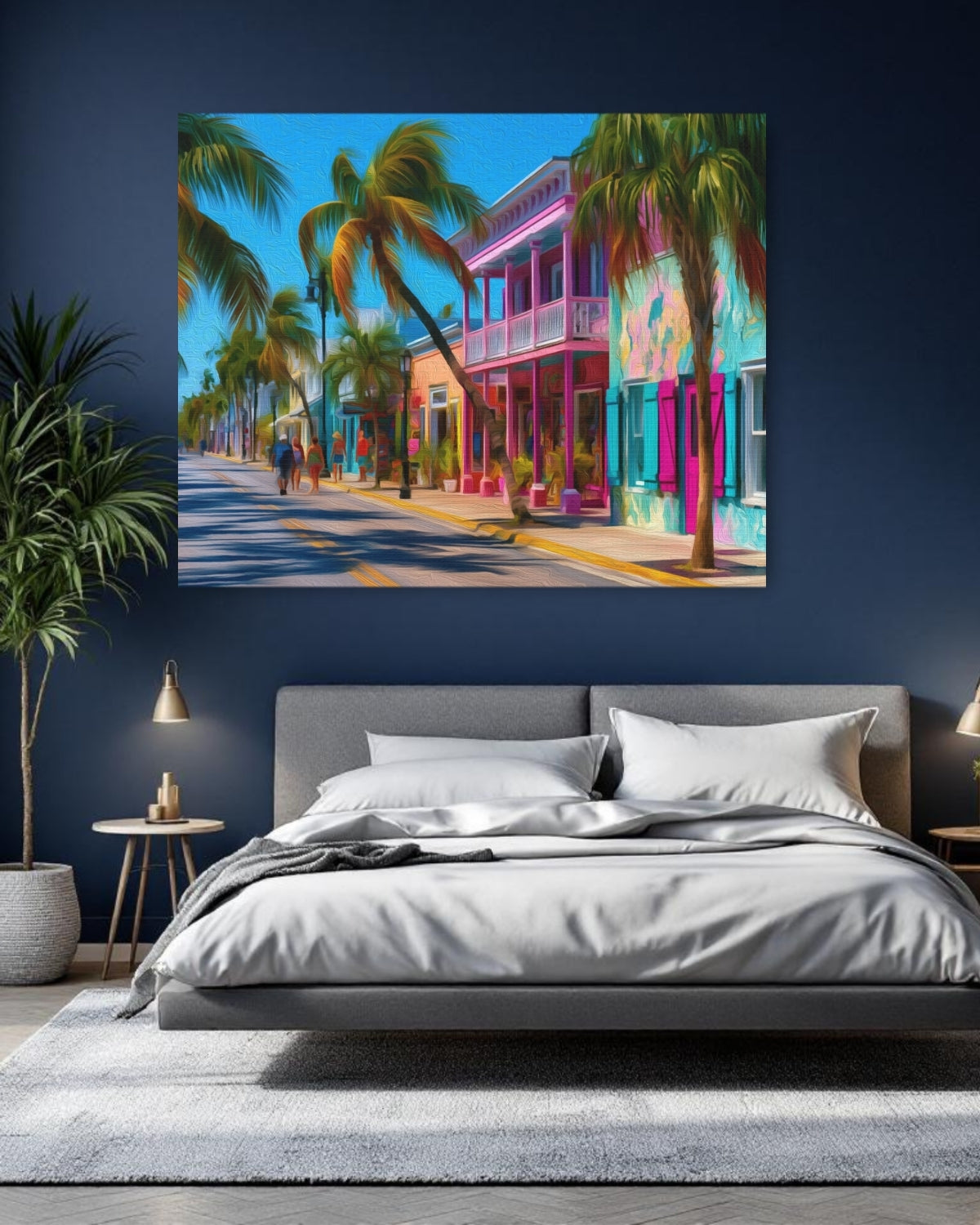 Key West, Florida | Duval Street Colorful Storefronts | Original Series Gallery Canvas detail