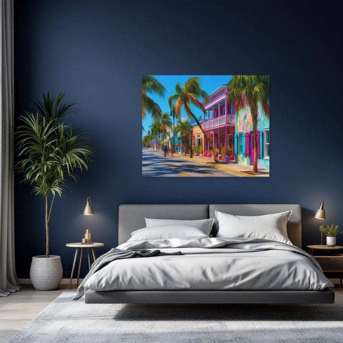 Key West, Florida | Duval Street Colorful Storefronts | Original Series Gallery Canvas detail
