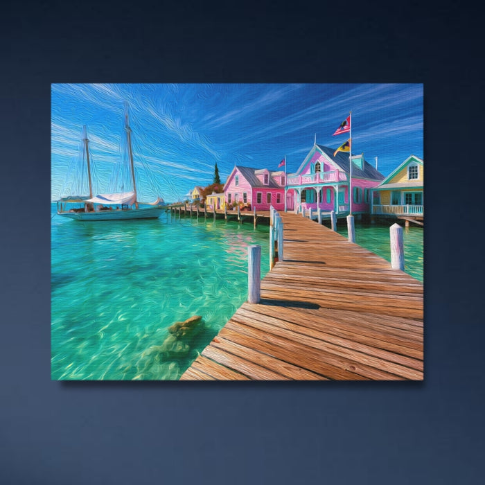 Key West, Florida | Key West Harbor Waterfront Boardwalk | Original Series Gallery Canvas