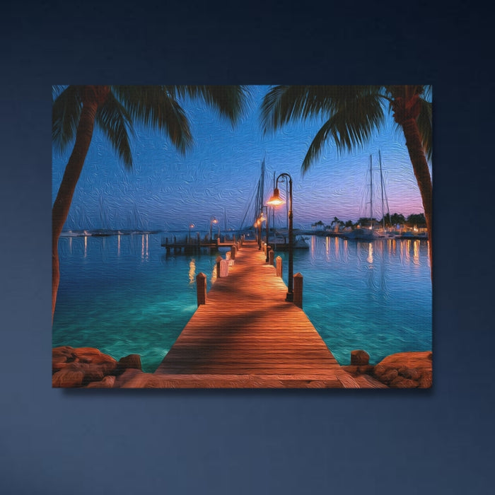 Key West, Florida | Key West Marina Pier Dusk | Original Series Gallery Canvas