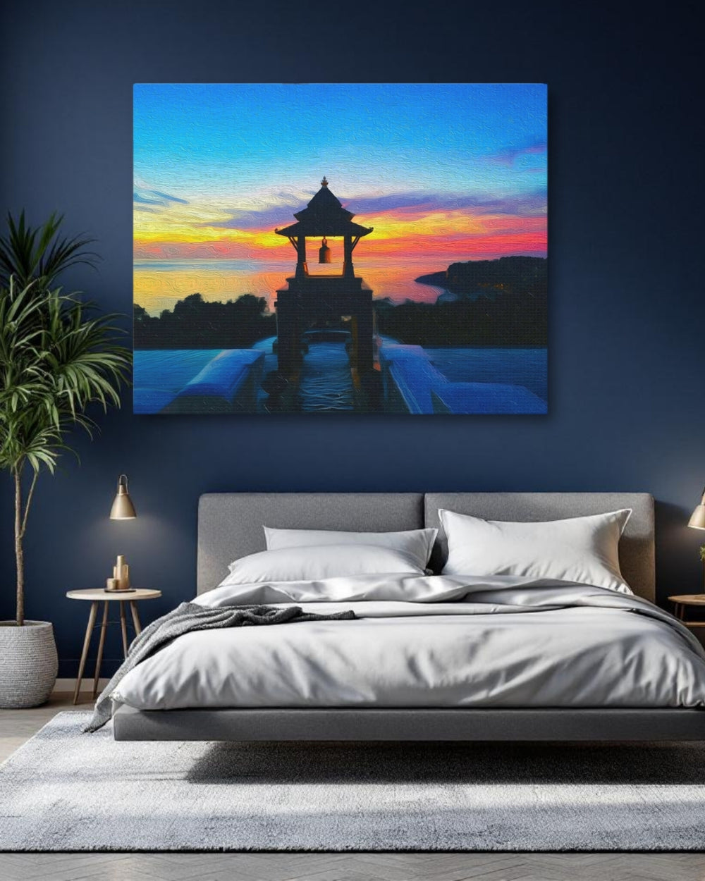 Koh Lanta, Thailand | Sunset Bell Tower Shrine | Original Series Gallery Canvas detail