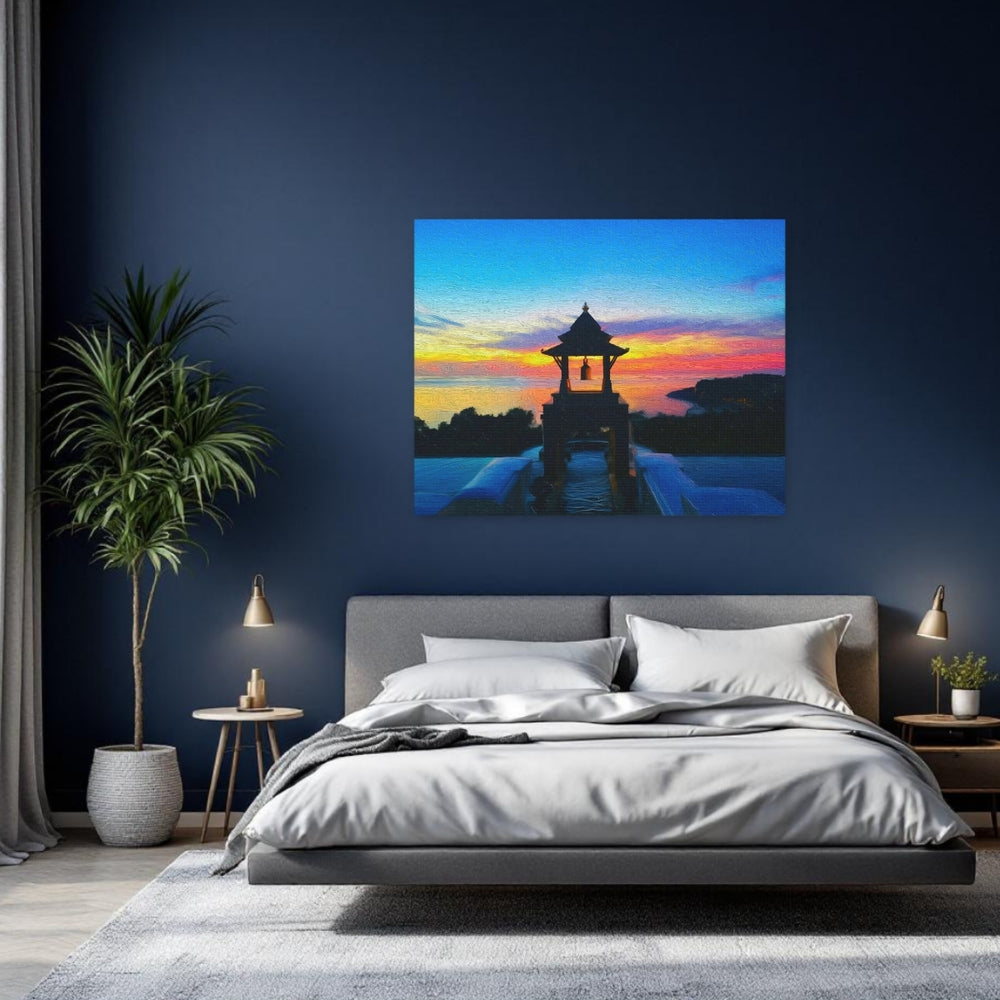 Koh Lanta, Thailand | Sunset Bell Tower Shrine | Original Series Gallery Canvas detail