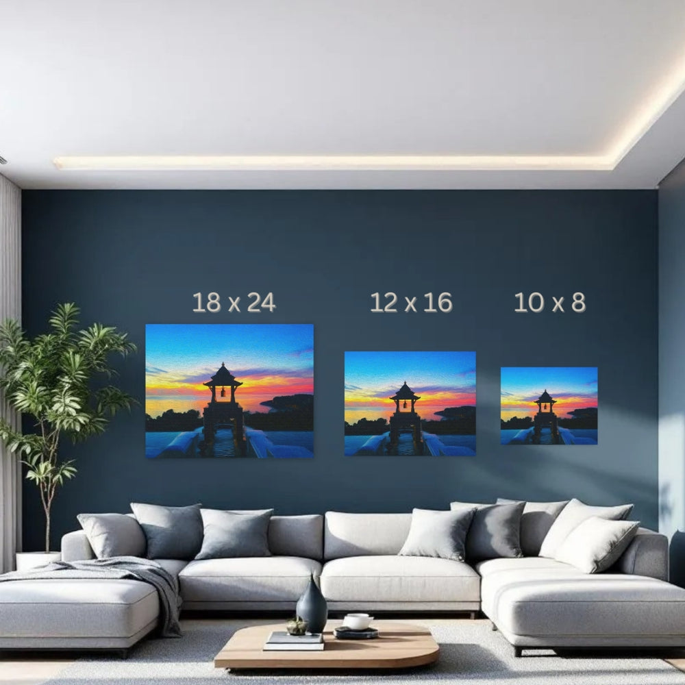 Koh Lanta, Thailand | Sunset Bell Tower Shrine | Original Series Gallery Canvas detail