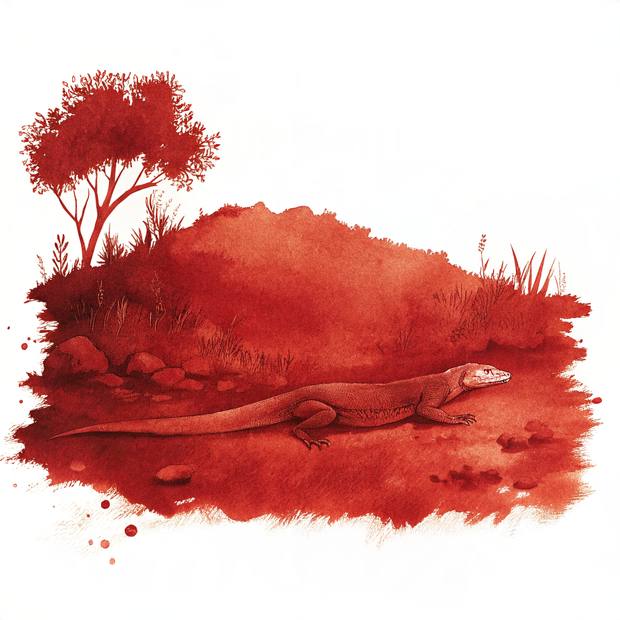 Komodo Island watercolor