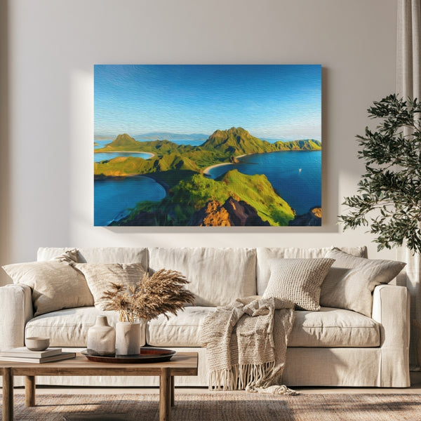 Komodo Island, Indonesia | Padar Island Aerial View | Original Series Gallery Canvas