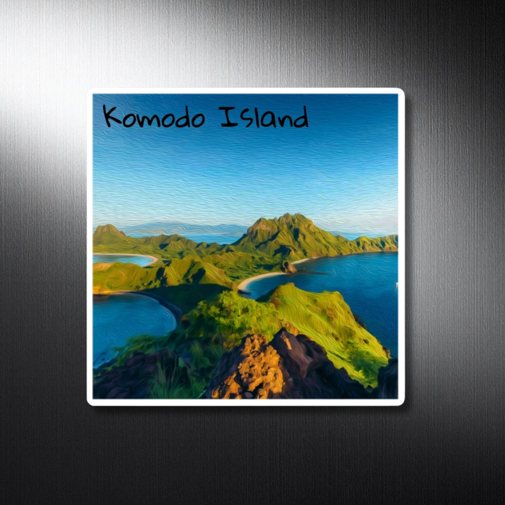 Komodo Island, Indonesia | Padar Island Aerial View | Original Series Decorative Magnet