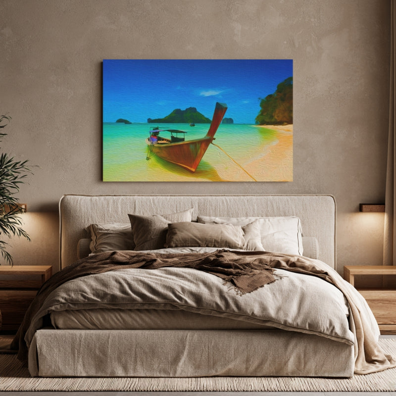 Longtail Boat Tropical Beach — Krabi, Thailand, view 6