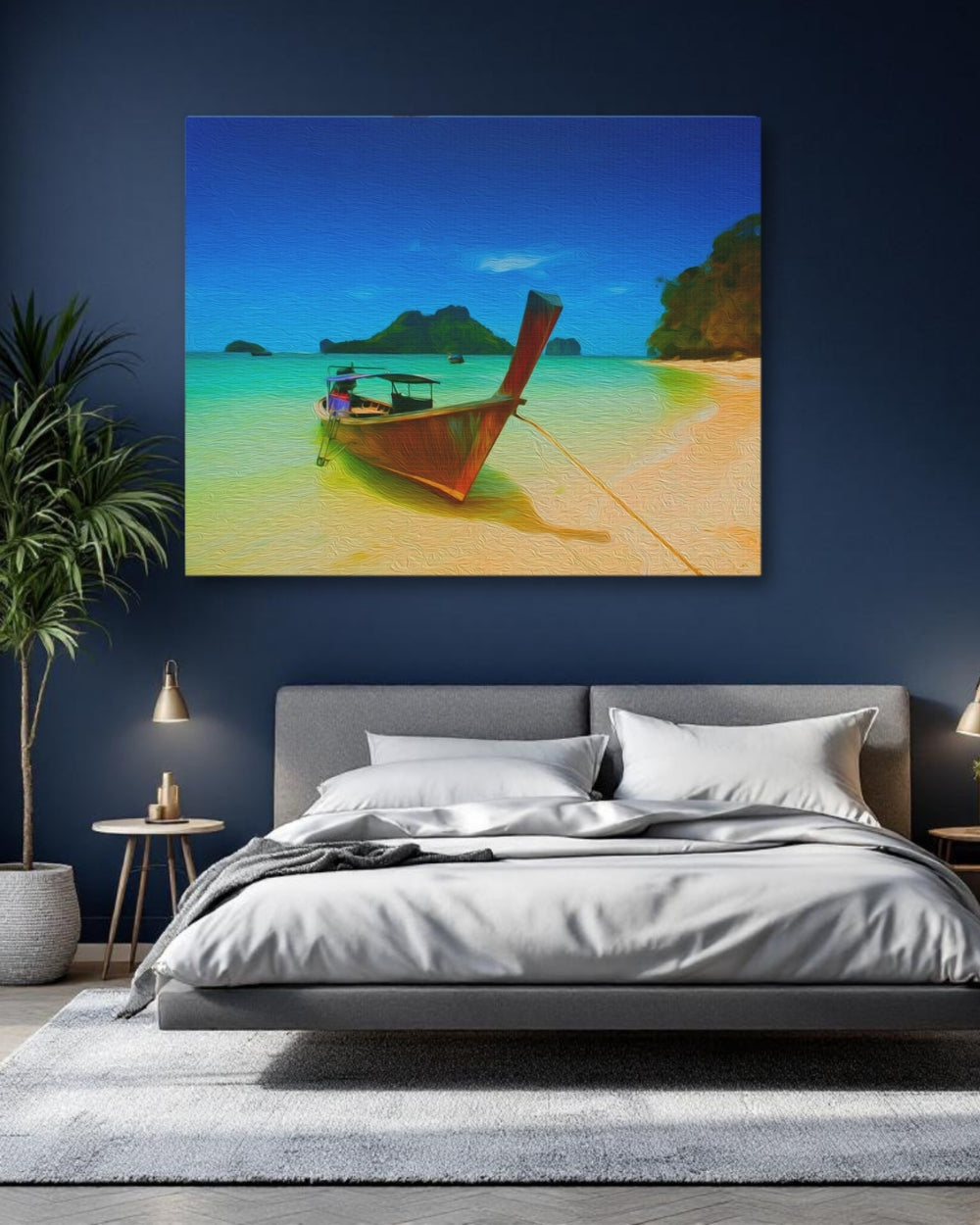 Krabi, Thailand | Longtail Boat Tropical Beach | Original Series Gallery Canvas detail