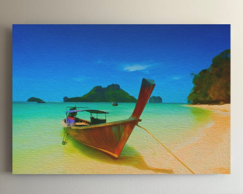 Longtail Boat Tropical Beach — Krabi, Thailand