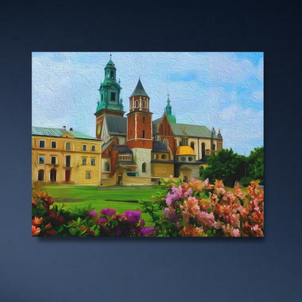 Krakow, Poland | Wawel Cathedral Spring Gardens | Original Series Gallery Canvas detail