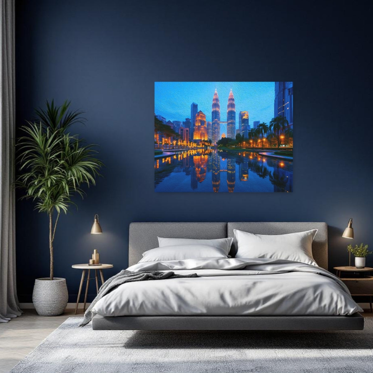 Twin Towers Night Reflection — Kuala Lumpur, Malaysia, study 2