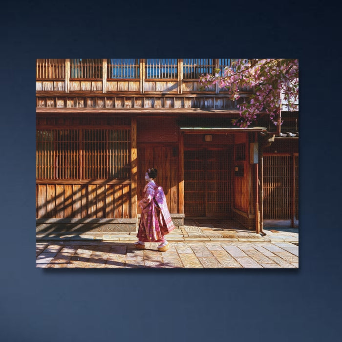 Kyoto, Japan | Gion District Machiya Streetscape | Original Series Gallery Canvas