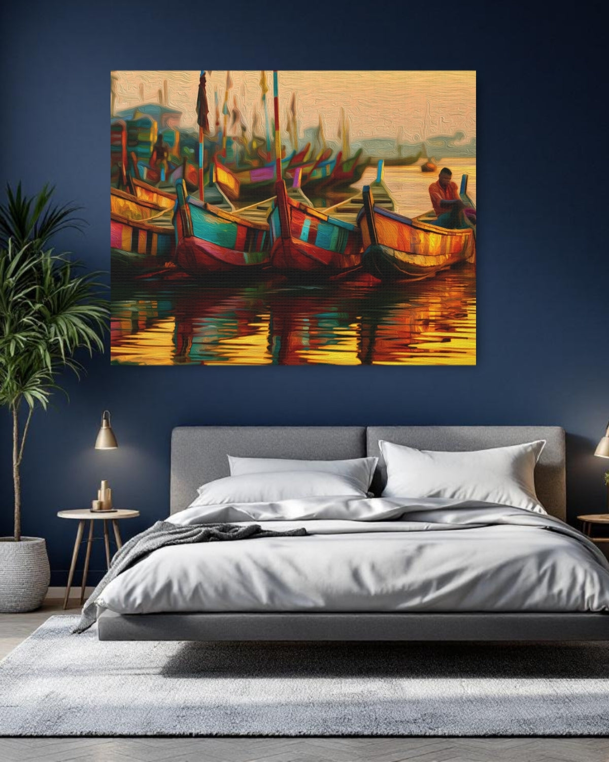 Lagos, Nigeria | Lagos Harbor Fishing Boats | Original Series Gallery Canvas detail