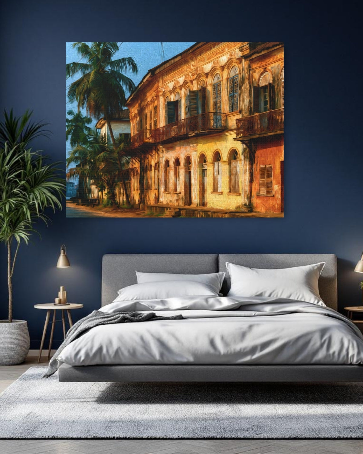 Lagos, Nigeria | Colonial Street Facade Lagos | Original Series Gallery Canvas detail