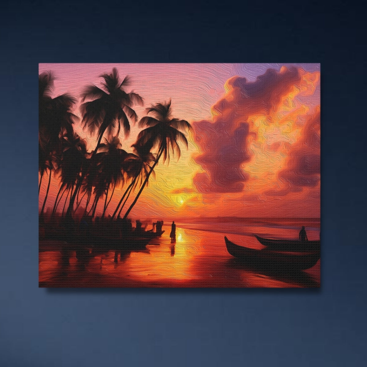 Lagos, Nigeria | Lagos Coastal Sunset Shoreline | Original Series Gallery Canvas close-up detail
