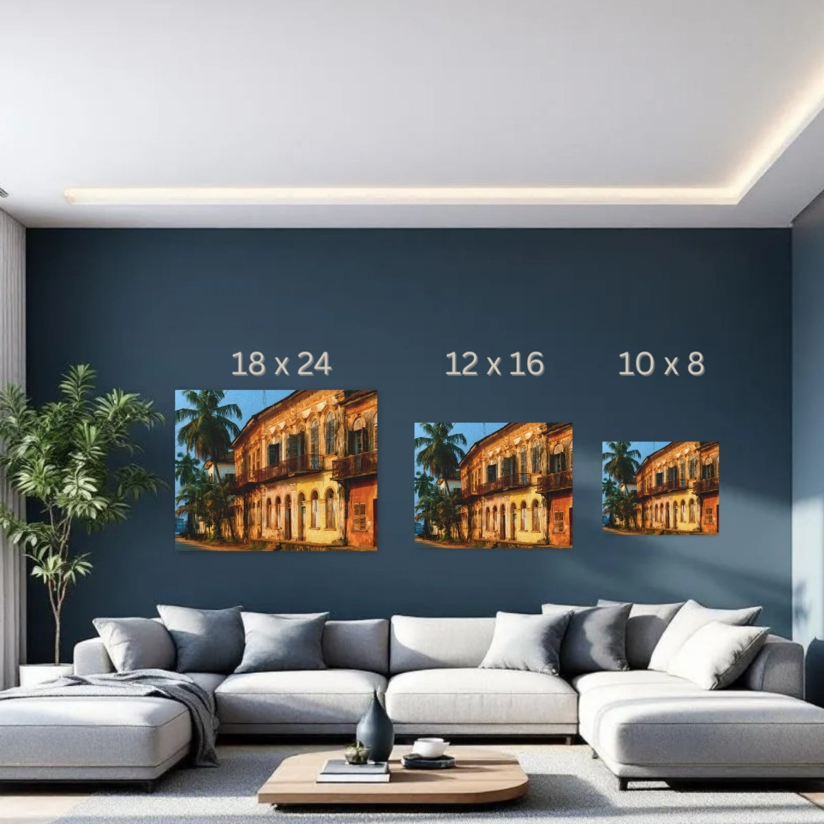 Lagos, Nigeria | Colonial Street Facade Lagos | Original Series Gallery Canvas detail