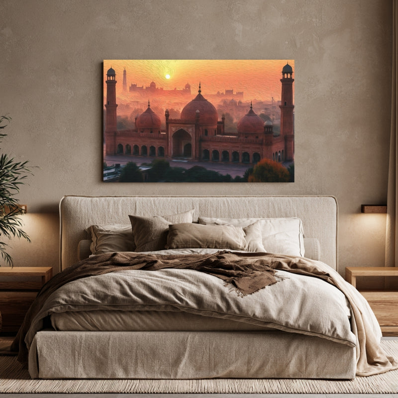 Badshahi Mosque at Sunset — Lahore, Pakistan, view 6