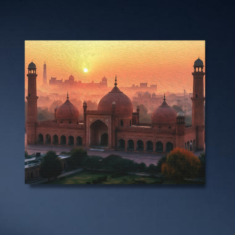 Lahore, Pakistan | Badshahi Mosque at Sunset | Original Series Gallery Canvas detail