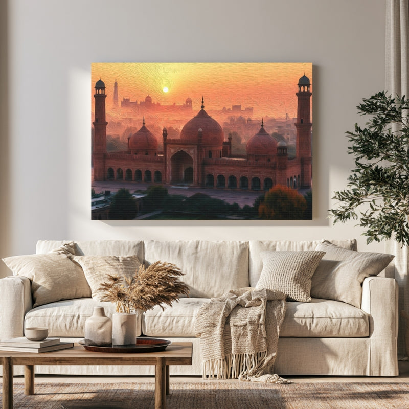 Badshahi Mosque at Sunset — Lahore, Pakistan, view 1
